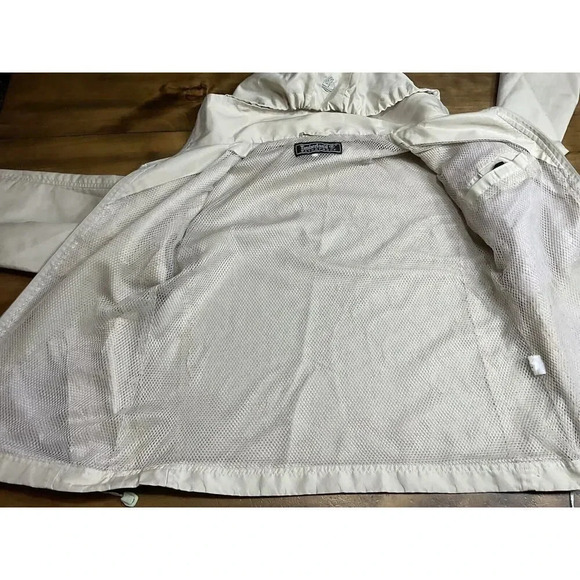 Men's Vintage TIMBERLAND Performance Waterproof Jacket Coat Beige Small/Medium - Picture 7 of 10